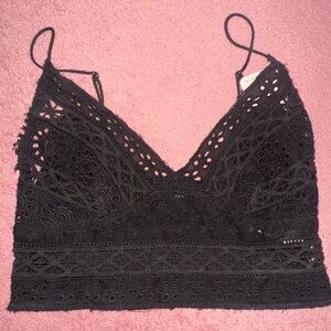 Free People Black Lace Bralette